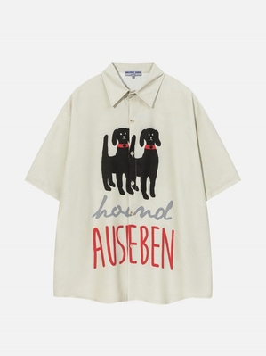 Blanche  Chemise à Manches Courtes Aelfric Eden Cute Cartoon Dogs - UFN-6332533